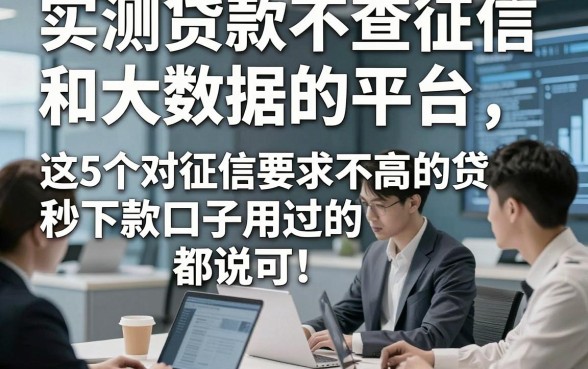 实测贷款不查征信和大数据的平台，这5个对征信要求不高的贷款秒下款口子用过的都说可