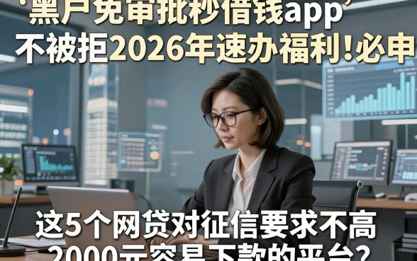 黑户免审批秒借钱app不被拒2026年速办福利！必申​这5个网贷对征信要求不高2000元容易下款的平台