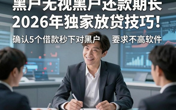 黑户无视黑户还款期长2026年独家放贷技巧！确认5个借款秒下对黑户要求不高软件