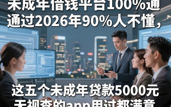 未成年借钱平台100%通过2026年90%人不懂，这五个未成年贷款5000元无视查的app用过都满意