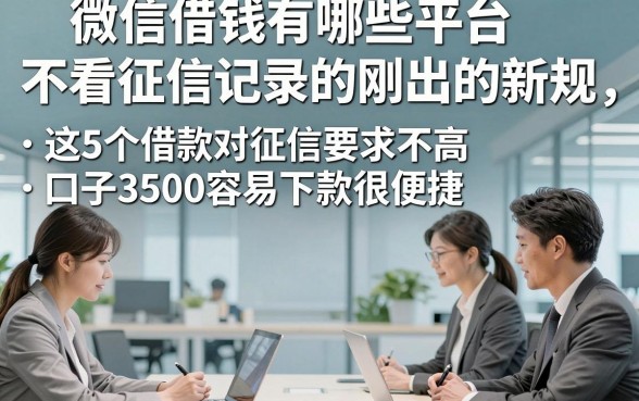 微信借钱有哪些平台不看征信记录的刚出的新规，这5个借款对征信要求不高口子3500容易下款很便捷