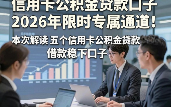 信用卡公积金贷款口子2026年限时专属通道!本次解读五个信用卡公积金贷款借款稳下口子