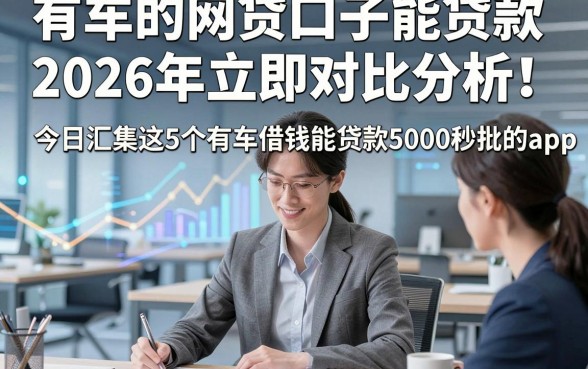 有车的网贷口子能贷款2026年立即对比分析！今日汇集这5个有车借钱能贷款5000秒批的app