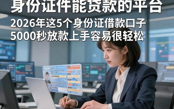 身份证件能贷款的平台，2026年这5个身份证借款口子5000秒放款上手容易很轻松
