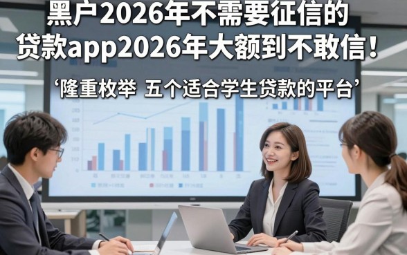 黑户2026年不需要征信的贷款app2026年大额到不敢信！隆重枚举五个适合学生贷款的平台