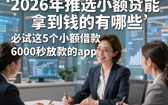 2026年推选小额贷能拿到钱的有哪些，必试这5个小额借款6000秒放款的app