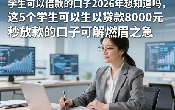 学生可以借款的口子2026年想知道吗，这5个学生可以贷款8000元秒放款的口子可解燃眉之急