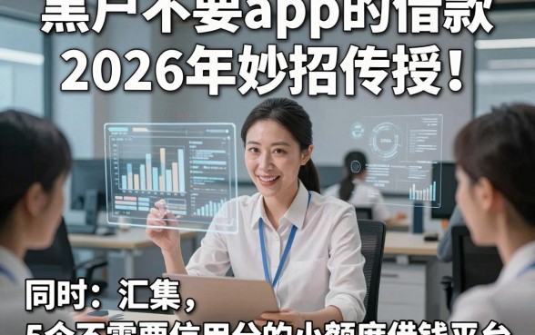 黑户不要app的借款2026年妙招传授！同时汇集5个不需要信用分的小额度借钱平台