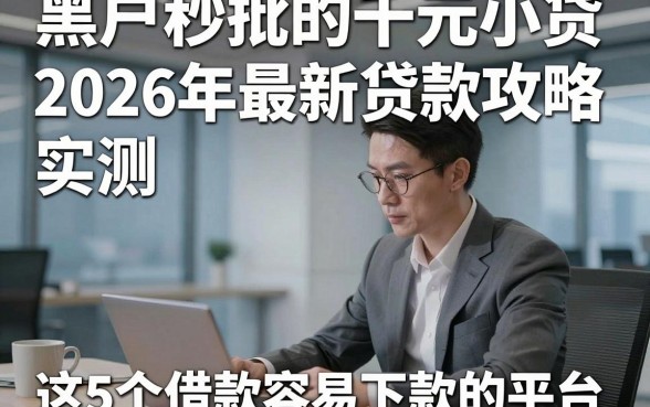 黑白户秒批的千元小贷2026年最新贷款攻略，实测​这5个借款容易下款的平台