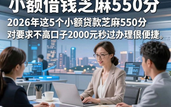 小额借钱芝麻550分，2026年这5个小额贷款芝麻550分对要求不高口子2000元秒过办理很便捷