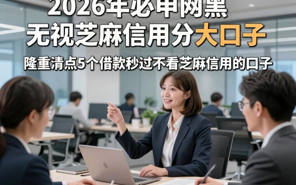 2026年必申网黑无视芝麻信用分大口子，隆重清点5个借款秒过不看芝麻信用的口子