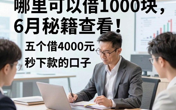 哪里可以借1000块6月秘籍查看！研讨五个借4000元秒下款的口子