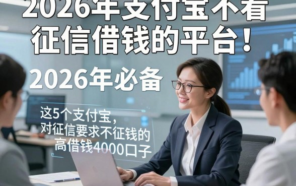 2026年支付宝不看征信借钱的平台！2026年必备​这5个支付宝对征信要求不高借钱4000口子