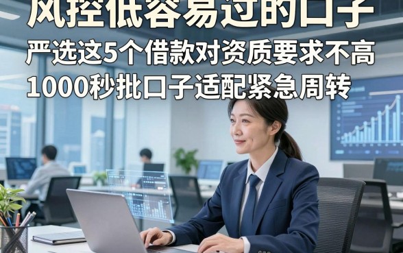 风控低容易过的口子，严选这5个借款对资质要求不高1000秒批口子适配紧急周转