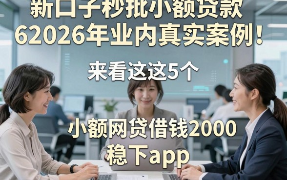 新口子秒批小额贷款62026年业内真实案例！来看这5个小额网贷借钱2000稳下app