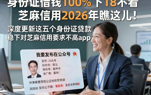 身份证借钱100%下18不看芝麻信用2026年瞧这儿！深度更新这五个身份证贷款稳下对芝麻信用要求不高app