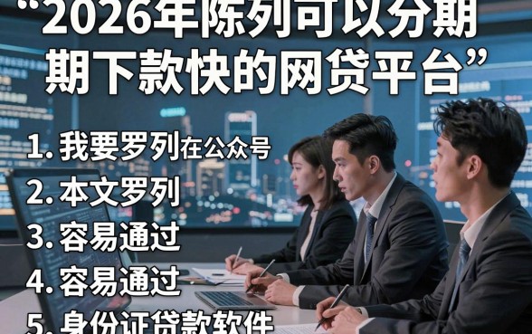 2026年陈列可以分期下款快的网贷平台，本文罗列5个容易通过身份证贷款的软件