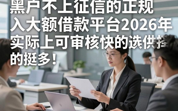 黑户不上征信的正规大额借款平台2026年审核快的实际上可供选择的挺多！，今天为您深入精选这五个黑户网贷app！
