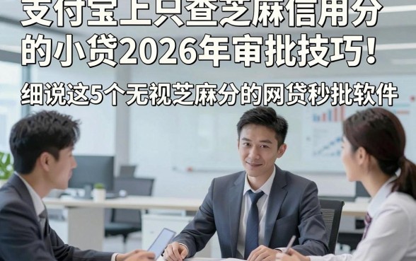 支付宝上只查芝麻信用分的小贷2026年审批技巧！细说这5个无视芝麻分的网贷秒批软件