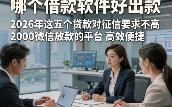 哪个借款软件好出款，2026年这五个贷款对征信要求不高2000微信放款的平台高效便捷