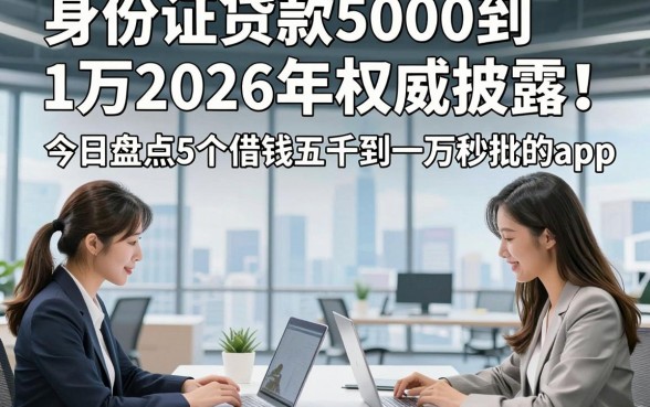 身份证贷款5000到1万2026年权威披露！今日盘点5个借钱五千到一万秒批的app