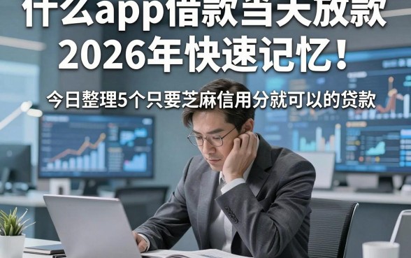什么app借款当天放款2026年快速记忆！今日整理5个只要芝麻信用分就可以的贷款