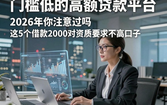 门槛低的高额贷款平台，2026年你注意过吗这5个借款2000对资质要求不高口子