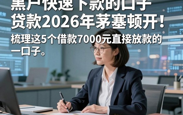 黑户快速下款的口子贷款2026年茅塞顿开！梳理这5个借款7000元直接放款的口子