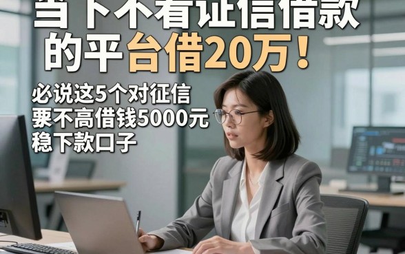 当下不看证信借款的平台借20万！必说这5个对征信要求不高借钱5000元稳下款口子