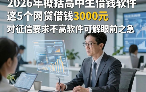 2026年概括高中生借钱软件，这5个网贷借钱3000元对征信要求不高软件可解眼前之急