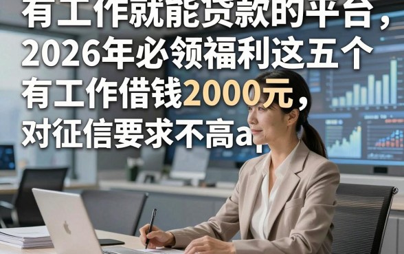 有工作就能贷款的平台，2026年必领福利这五个有工作借钱2000元对征信要求不高app