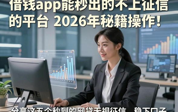 借钱app能秒出的不上征信的平台2026年秘籍操作！同时分享这五个秒到的网贷无视征信稳下口子