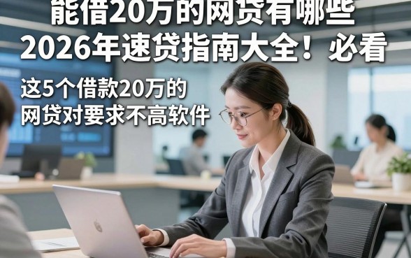 能借20万的网贷有哪些2026年速贷指南大全！必看​这5个借款20万的网贷对要求不高软件