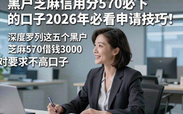 黑户芝麻信用分570必下的口子2026年必看申请技巧！深度罗列这五个黑户芝麻570借钱3000对要求不高口子