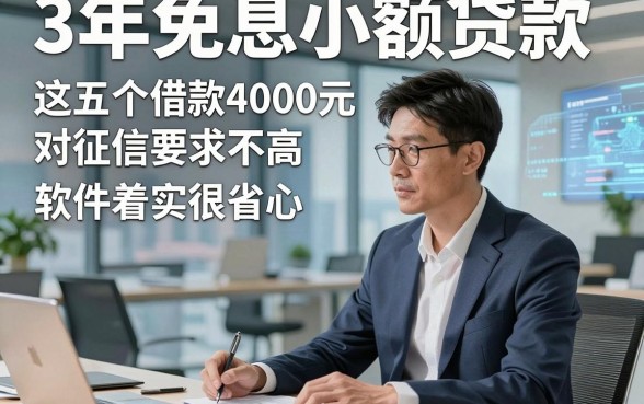3年免息小额贷款，这五个借款4000元对征信要求不高软件着实很省心
