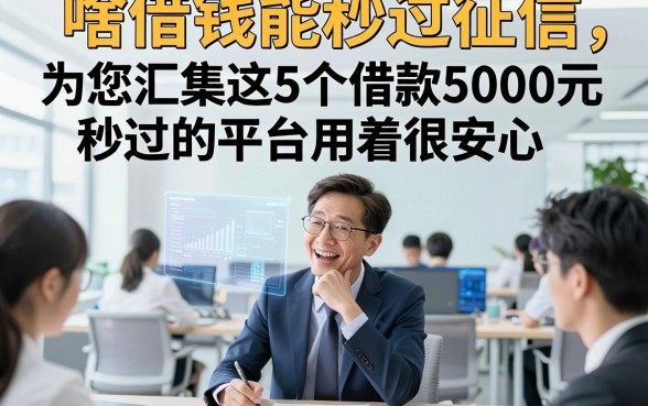 啥借钱能秒过征信，为您汇集这5个借款5000元秒过的平台用着很安心