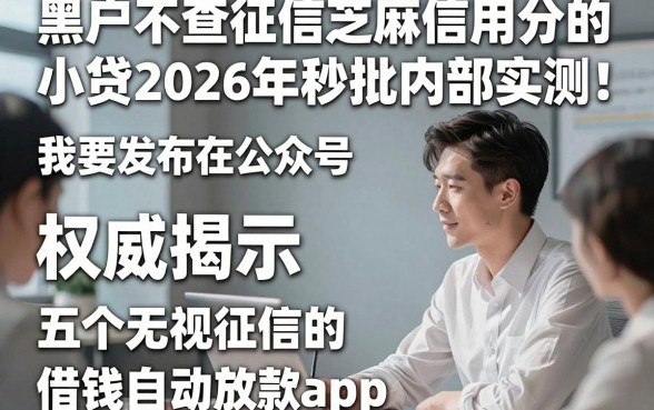 黑户不查征信芝麻信用分的小贷2026年秒批内部实测！权威揭示五个无视征信的借钱自动放款app