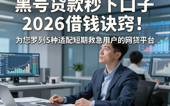 黑号贷款秒下口子2026借钱诀窍！为您罗列5种适配短期救急用户的网贷平台