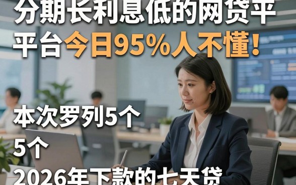 分期长利息低的网贷平台今日95%人不懂！本次罗列5个2026年下款的七天贷