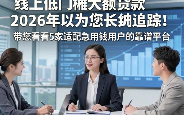 线上低门槛大额贷款2026年以为您长期追踪！带您看看5家适配急用钱用户的靠谱平台