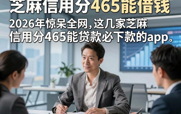 芝麻信用分465能借钱，2026年惊呆全网这几家芝麻信用分465能贷款必下款的app
