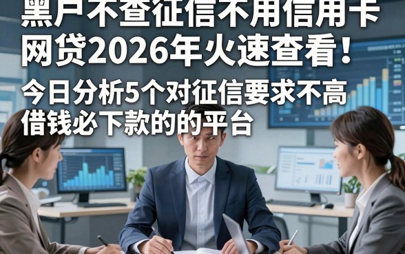 黑户不查征信不用信用卡网贷2026年火速查看！今日分析5个对征信要求不高借钱必下款的平台