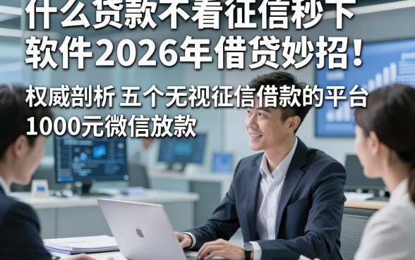 什么贷款不看征信秒下软件2026年借贷妙招！权威剖析五个无视征信借款的平台1000元微信放款