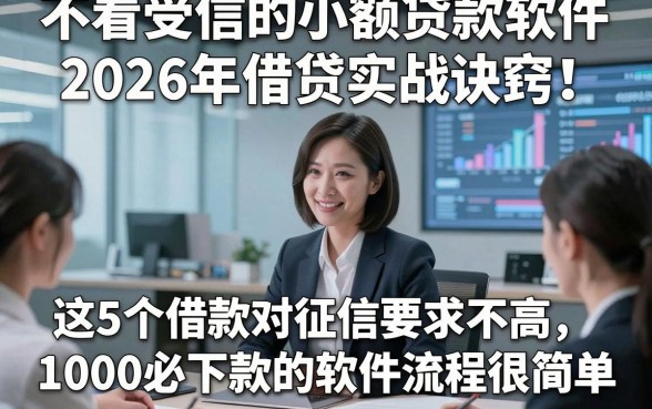 不看受信的小额贷款软件2026年借贷实战诀窍！这5个借款对征信要求不高1000必下款的软件流程很简单