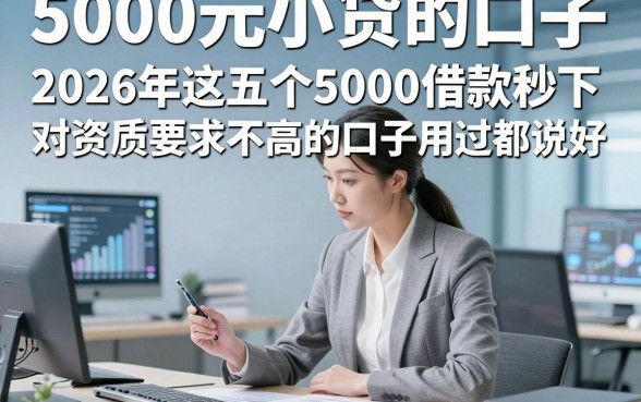 5000元小贷的口子，2026年这五个5000借款秒下 对资质要求不高 的口子用过都说好