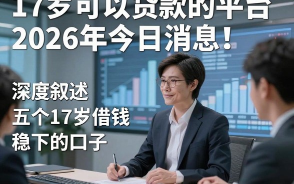 17 岁可以贷款的平台2026年今日消息！深度叙述五个17岁借钱稳下的口子