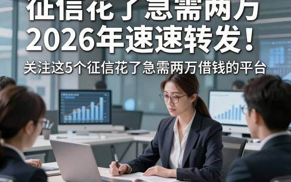 征信花了急需两万2026年速速转发！关注这5个征信花了急需两万借钱的平台