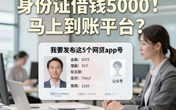 身份证借钱5000马上到账平台，本篇全面珍藏这5个网贷app！