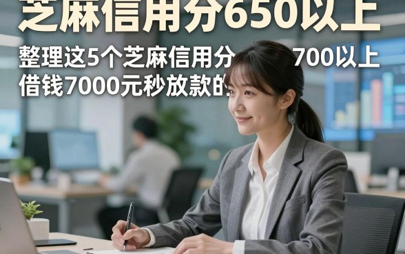 芝麻信用分650以上，整理这5个芝麻信用分700以上借钱7000元秒放款的app能临时过渡