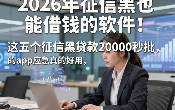 2026年征信黑也能借钱的软件！这五个征信黑贷款20000秒批的app应急真的好用